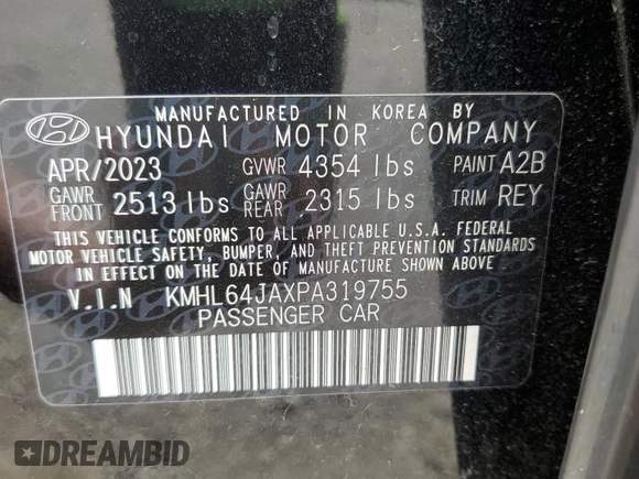 2023 Hyundai Sonata SEL z VIN KMHL64JAXPA319755, wystawiony jako Copart lot #54229205 z przebiegiem 28 884 mil mil oraz Szkoda całkowita • Salvage title. Historia ofert i sprzedaży dostępna na DreamBid. Obrazek 12.