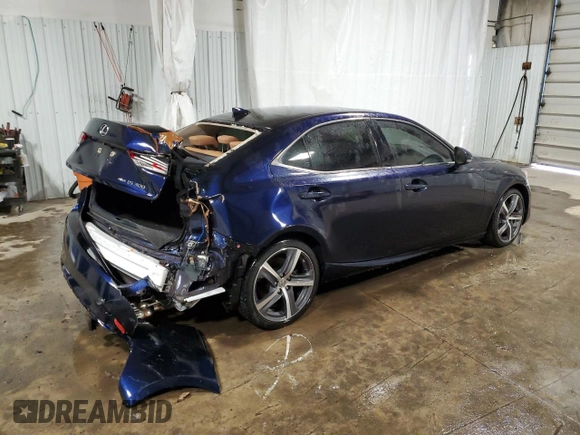 2017 Lexus IS with VIN JTHCM1D27H5023338, listed as a Copart auction lot 49702305 with 45,866 mi miles and Salvage Title. Bid and sale history available at carsss.com. Image 3.