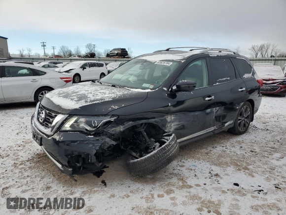 2020 Nissan Pathfinder Platinum with VIN 5N1DR2DM7LC624585, listed as a Copart auction lot 83628704 with 53,321 mi miles and Salvage Title. Bid and sale history available at carsss.com. Image 1.