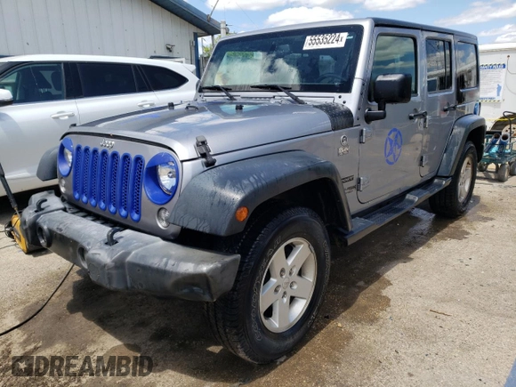 2018 Jeep Wrangler JK Unlimited Sport S with VIN 1C4BJWDG3JL926795, listed as a Copart auction lot 55535224 with 53,377 mi miles and Salvage Title. Bid and sale history available at carsss.com. Image 1.