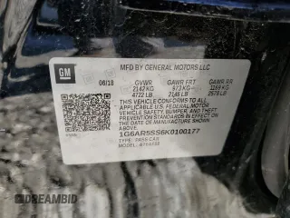 2019 Cadillac CTS Sedan Luxury RWD with VIN 1G6AR5SS6K0100177, listed as a Copart auction lot 45105415 with 117,013 mi miles and Clean Title. Bid and sale history available at carsss.com. Image 12.