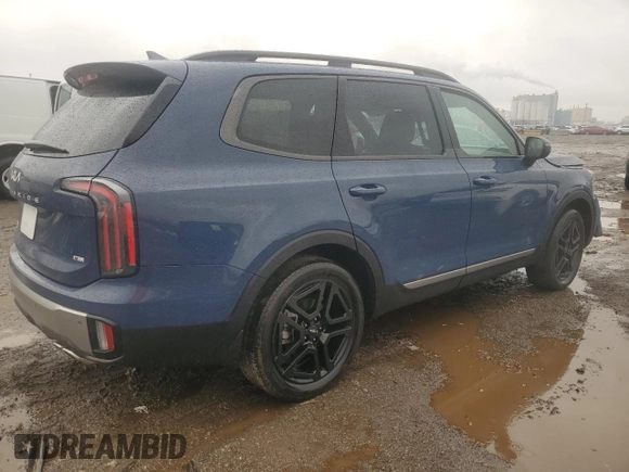 2023 Kia Telluride EX X-Line with VIN 5XYP3DGC7PG404463, listed as a Copart auction lot 49808315 with 24,306 mi miles and Salvage title. Bid and sale history available at DreamBid. Image 3.