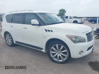 2014 Infiniti QX80 with VIN JN8AZ2NF4E9552823, listed as a IAAI auction lot 42639923 with 176,732 mi miles and . Bid and sale history available at DreamBid. Image 1.