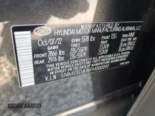 2023 Hyundai Santa Fe Hybrid SEL Premium with VIN 5NMS3DA16PH000092, listed as a Copart auction lot 70671854 with 36,603 mi miles and Salvage Title. Bid and sale history available at carsss.com. Image 13.