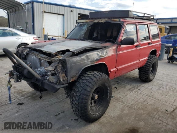 1997 Jeep Cherokee Country with VIN 1J4FJ78S3VL520344, listed as a Copart auction lot 77798264 with 0 mi miles and Salvage Title. Bid and sale history available at carsss.com. Image 1.