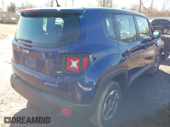 2016 Jeep Renegade Sport with VIN ZACCJBAW1GPC59187, listed as a IAAI auction lot 41699358 with 121,151 mi miles. Bid and sale history available at carsss.com. Image 4.