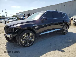 2025 Genesis GV80 Prestige with VIN KMUHCESB5SU218000, listed as a Copart auction lot 55058665 with 17,392 mi miles and Salvage title. Bid and sale history available at DreamBid. Image 1.