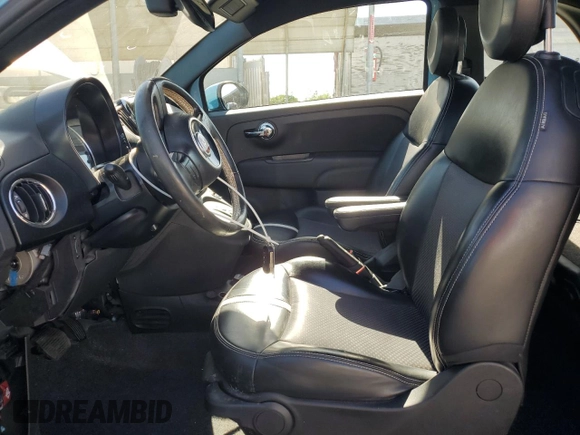 2017 FIAT 500e with VIN 3C3CFFGEXHT565603, listed as a Copart auction lot 61594175 with 57,428 mi miles and Salvage title. Bid and sale history available at DreamBid. Image 7.