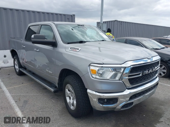 2022 Ram 1500 Big Horn with VIN 1C6SRFFM0NN259536, listed as a IAAI auction lot 42044321 with 49,133 mi miles and . Bid and sale history available at DreamBid. Image 1.