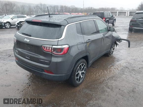 2024 Jeep Compass Limited z VIN 3C4NJDCN0RT162261, wystawiony jako IAAI lot #41727504 z przebiegiem 870 mil mil oraz . Historia ofert i sprzedaży dostępna na DreamBid. Obrazek 4.