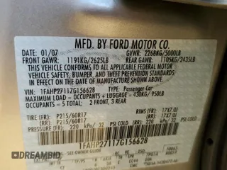 2007 Ford Five Hundred SEL with VIN 1FAHP27117G156628, listed as a Copart auction lot 79495804 with 99,989 mi miles and Salvage Title. Bid and sale history available at carsss.com. Image 12.