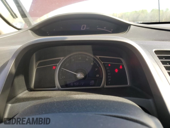 2011 Honda Civic LX with VIN 19XFA1F56BE026953, listed as a Copart auction lot 53395815 with 167,591 mi miles and Salvage Title. Bid and sale history available at DreamBid. Image 9.