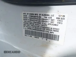 2010 Honda Odyssey Touring с VIN 5FNRL3H90AB039449, выставлен на аукционе IAAI как лот 42032203 с пробегом 128 265 миль миль и . История ставок и продаж доступна на DreamBid. Изображение 9.
