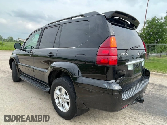 2007 Lexus GX with VIN JTJBT20X370130645, listed as a Copart auction lot 55162945 with 195,100 mi miles and Clean Title. Bid and sale history available at carsss.com. Image 3.