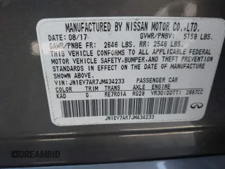 2018 Infiniti Q50 3.0t Luxe with VIN JN1EV7AR7JM434233, listed as a IAAI auction lot 41850208 with 75,610 mi miles. Bid and sale history available at carsss.com. Image 9.