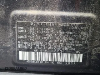 2013 Subaru Outback Limited с VIN 4S4BRCJC6D3285764, выставлен на аукционе Copart как лот 58011845 с пробегом 157 895 миль миль и Списание • Salvage title. История ставок и продаж доступна на DreamBid. Изображение 14.