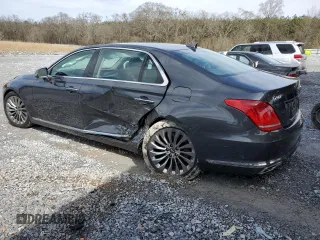 2018 Genesis G90 3.3T Premium with VIN KMHG34JA9JU043262, listed as a Copart auction lot 48592955 with 75,614 mi miles and Salvage Title. Bid and sale history available at carsss.com. Image 2.
