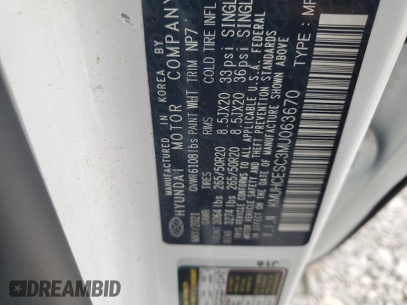 2021 Genesis GV80 with VIN KMUHCESC3MU063670, listed as a Copart auction lot 52118905 with 72,696 mi miles and Salvage Title. Bid and sale history available at DreamBid. Image 13.