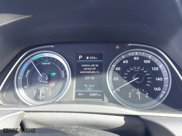 2021 Hyundai Sonata Hybrid SEL with VIN KMHL34JJ0MA024040, listed as a IAAI auction lot 41597221 with 54,891 mi miles. Bid and sale history available at carsss.com. Image 7.