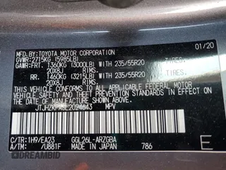 2020 Lexus RX 350L with VIN JTJHZKFA3L2024643, listed as a Copart auction lot 89398575 with 41,151 mi miles and Salvage title. Bid and sale history available at DreamBid. Image 14.
