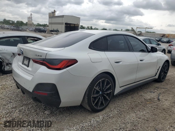 2023 BMW 4 Series 430i xDrive z VIN WBA73AV08PFM91846, wystawiony jako Copart lot #55291695 z przebiegiem Nie podano mil oraz Szkoda całkowita • Salvage title. Historia ofert i sprzedaży dostępna na DreamBid. Obrazek 3.