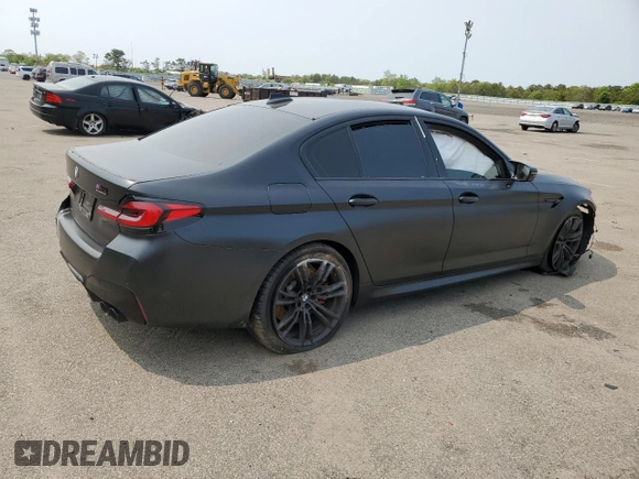 2021 BMW M5 z VIN WBS83CH04MCG92781, wystawiony jako Copart lot #52568153 z przebiegiem 29 528 mil mil oraz . Historia ofert i sprzedaży dostępna na DreamBid. Obrazek 3.