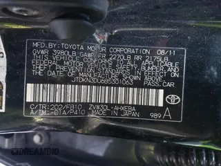 2011 Toyota Prius I with VIN JTDKN3DU6B5301063, listed as a IAAI auction lot 41858696 with 999,999 mi miles. Bid and sale history available at carsss.com. Image 9.