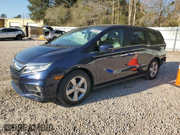 2020 Honda Odyssey EX-L with VIN 5FNRL6H73LB054188, listed as a Copart auction lot 48288055 with 58,047 mi miles and Salvage Title. Bid and sale history available at carsss.com. Image 1.