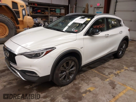 2019 Infiniti QX30 Luxe with VIN SJKCH5CR6KA008658, listed as a IAAI auction lot 41943237 with 88,704 mi miles and . Bid and sale history available at DreamBid. Image 2.