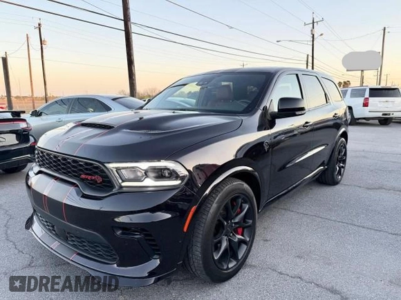 2021 Dodge Durango SRT Hellcat with VIN 1C4SDJH99MC822421, listed as a Copart auction lot 47705615 with 7,345 mi miles and Clean Title. Bid and sale history available at DreamBid. Image 2.