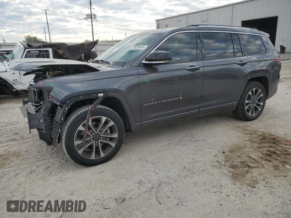 2021 Jeep Grand Cherokee Overland with VIN 1C4RJJDG4M8175523, listed as a Copart auction lot 87929345 with 53,380 mi miles and Salvage title. Bid and sale history available at DreamBid. Image 1.