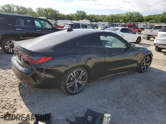 2023 BMW 4 Series 430i with VIN WBA53AP00PCL19557, listed as a Copart auction lot 55710174 with 14,982 mi miles and Salvage title. Bid and sale history available at DreamBid. Image 3.