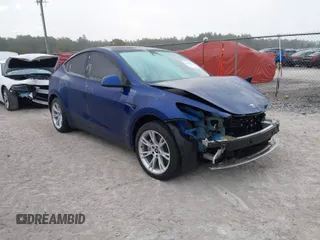 2020 Tesla Model Y Long Range with VIN 5YJYGDEE7LF006314, listed as a IAAI auction lot 41488196 with 50,095 mi miles and . Bid and sale history available at DreamBid. Image 1.
