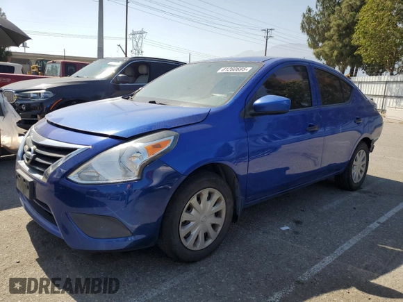 2017 Nissan Versa S Plus with VIN 3N1CN7AP7HL892283, listed as a Copart auction lot 61260695 with 193,544 mi miles and Salvage title. Bid and sale history available at DreamBid. Image 1.