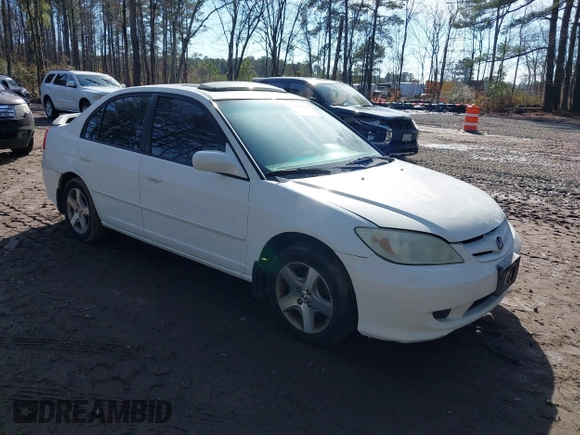 2004 Honda Civic EX with VIN 2HGES26824H574322, listed as a IAAI auction lot 41563129 with 179,397 mi miles. Bid and sale history available at carsss.com. Image 1.