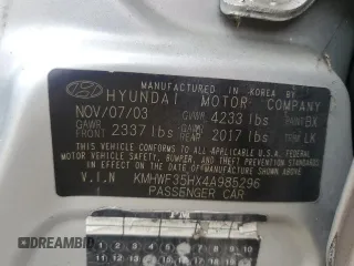 2004 Hyundai Sonata GLS with VIN KMHWF35HX4A985296, listed as a Copart auction lot 78211734 with 143,300 mi miles and Salvage Title. Bid and sale history available at carsss.com. Image 13.