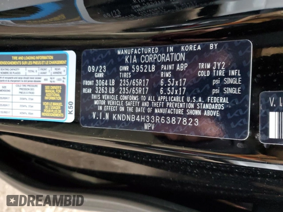 2024 Kia Carnival LX with VIN KNDNB4H33R6387823, listed as a Copart auction lot 81117734 with 0 mi miles and Salvage Title. Bid and sale history available at carsss.com. Image 12.