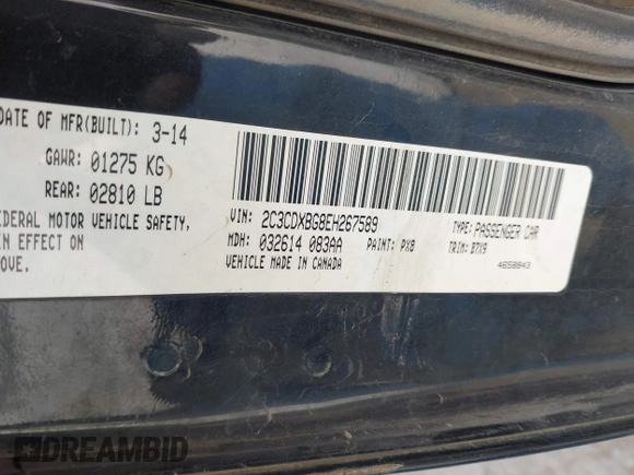 2014 Dodge Charger SE with VIN 2C3CDXBG8EH267589, listed as a IAAI auction lot 41793004 with 154,771 mi miles and . Bid and sale history available at DreamBid. Image 9.