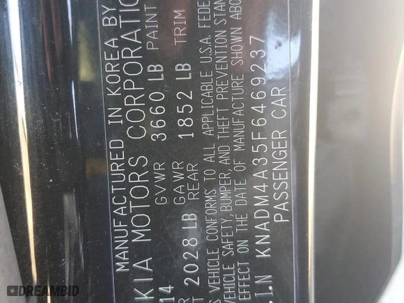 2015 Kia Rio LX with VIN KNADM4A35F6469237, listed as a Copart auction lot 41844635 with 129,150 mi miles and Salvage Title. Bid and sale history available at carsss.com. Image 12.