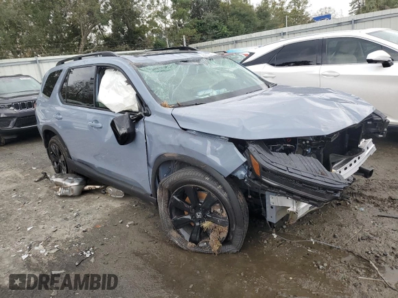 2025 Honda Pilot Black Edition with VIN 5FNYG1H90SB083215, listed as a Copart auction lot 42547625 with 0 mi miles and Salvage Title. Bid and sale history available at carsss.com. Image 4.