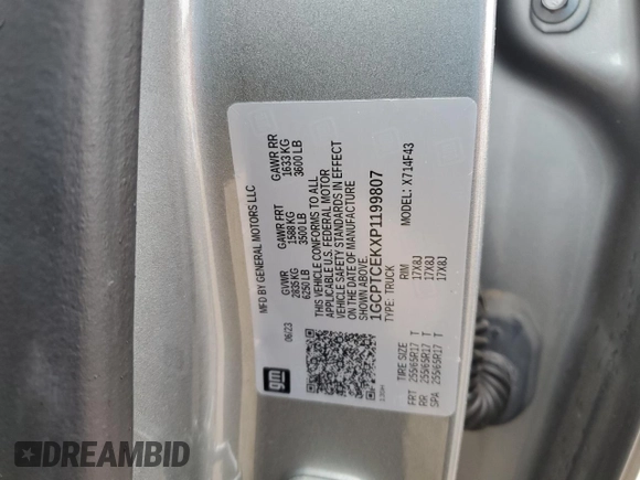 2023 Chevrolet Colorado 4WD LT z VIN 1GCPTCEKXP1199807, wystawiony jako Copart lot #46432585 z przebiegiem 21 593 mil mil oraz Szkoda całkowita • Salvage title. Historia ofert i sprzedaży dostępna na DreamBid. Obrazek 14.