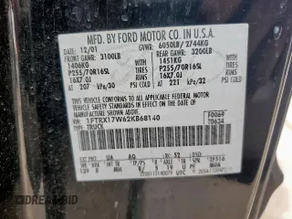 2002 Ford F-150 XL z VIN 1FTRX17W62KB68140, wystawiony jako Copart lot #54826645 z przebiegiem 259 227 mil mil oraz Szkoda całkowita • Salvage title. Historia ofert i sprzedaży dostępna na DreamBid. Obrazek 12.