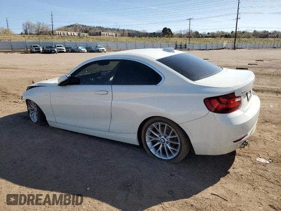 2015 BMW 2 Series 228i xDrive with VIN WBA1F7C59FV367412, listed as a Copart auction lot 52168315 with 44,348 mi miles and Salvage title. Bid and sale history available at DreamBid. Image 2.