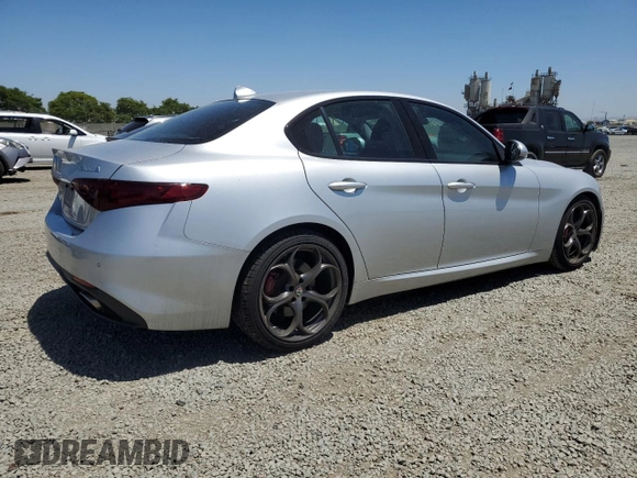 2019 Alfa Romeo Giulia Ti Sport with VIN ZARFAMBN5K7605302, listed as a Copart auction lot 57984495 with 31,372 mi miles and Salvage title. Bid and sale history available at DreamBid. Image 3.