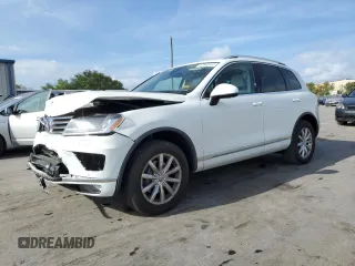 2017 Volkswagen Touareg Sport with VIN WVGEF7BP0HD006792, listed as a Copart auction lot 47895813 with 52,432 mi miles and . Bid and sale history available at DreamBid. Image 1.