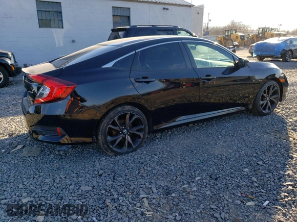 2020 Honda Civic Sedan Sport with VIN 19XFC2F83LE211893, listed as a Copart auction lot 88170695 with 47,260 mi miles and Salvage Title. Bid and sale history available at carsss.com. Image 3.