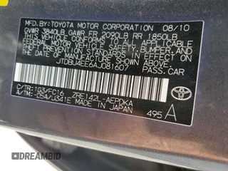 2010 Toyota Corolla with VIN JTDBU4EE6AJ081607, listed as a Copart auction lot 61097275 with 129,131 mi miles and Salvage title. Bid and sale history available at DreamBid. Image 13.