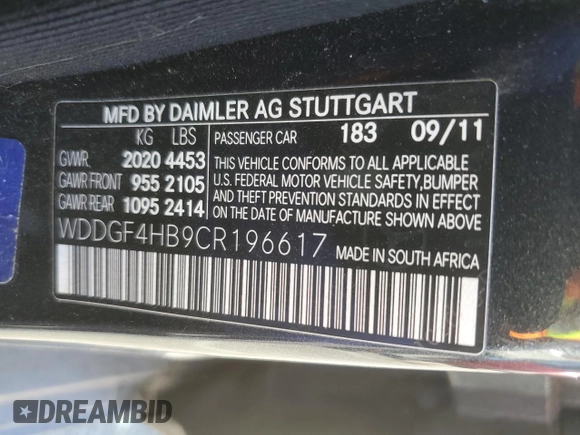 2012 Mercedes-Benz C 250 Sport z VIN WDDGF4HB9CR196617, wystawiony jako Copart lot #88819825 z przebiegiem Nie podano mil oraz Szkoda całkowita • Salvage title. Historia ofert i sprzedaży dostępna na DreamBid. Obrazek 12.