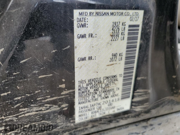 2017 Nissan Altima SR with VIN 1N4AL3AP7HC201418, listed as a Copart auction lot 54689335 with Not provided miles and Salvage title. Bid and sale history available at DreamBid. Image 13.