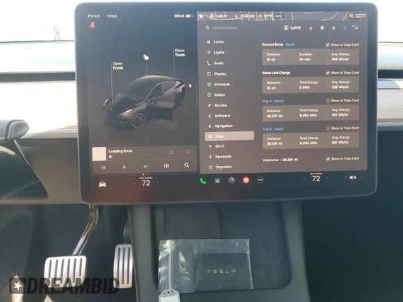 2023 Tesla Model Y Performance with VIN 7SAYGDEF8PF925238, listed as a Copart auction lot 46276925 with 28,201 mi miles and Salvage Title. Bid and sale history available at DreamBid. Image 9.